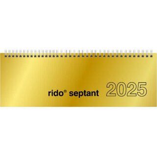 Rido-Ide Tischquerkalender 7036121915 Septant, 1W/2S, 30,5 x 10,5cm, gold, 2025