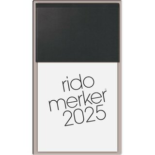 Rido-Ide Abreikalender 7035083904 Merker, 1T/1S, 10,8 x 20,1cm, schwarz, 2025