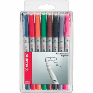 OHP-Stift Stabilo 851 SF, wasserlslich, Strichstrke: 0,4mm, 8er Etui