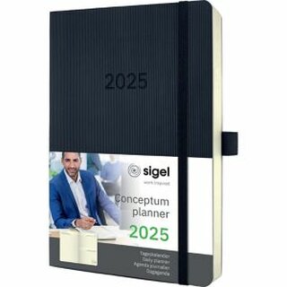 Sigel Buchkalender C2520, Conceptum, 1T/1S, Softcover, A5, schwarz