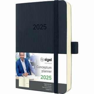 Sigel Buchkalender C2521, Conceptum, 1T/1S, Softcover, A6, schwarz