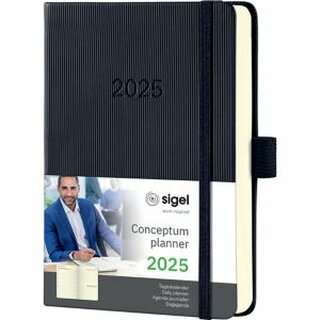 Sigel Buchkalender C2511, Conceptum, 1T/1S, Hardcover, A6, schwarz
