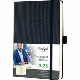 Sigel Buchkalender C2510, Conceptum, 1T/1S, Hardcover, A5, schwarz