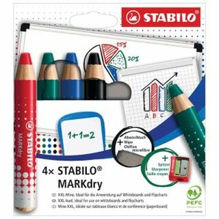 Stabilo Markdry + Dosenspitzer + Tuch - 4 Stck