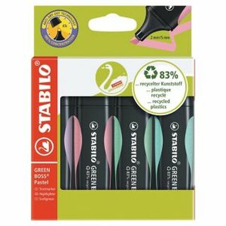 Textmarker Stabilo Green Boss, pastell, 4 Stck