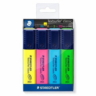 Staedtler 364 Textmarker Keilspitze - sortiert - 4 Stck