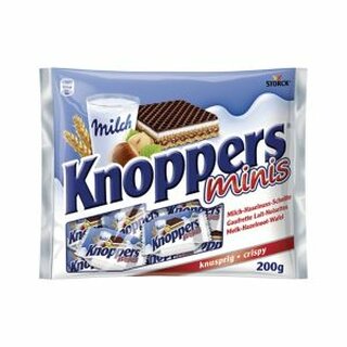 Knoppers Minis Schokoriegel, einzeln verpackt,, 12 Beutel  200g