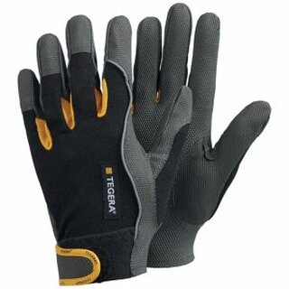 TEGERA Handschuh PRO 9120 GR.11, schwarz/grau/gelb, 6 Paar