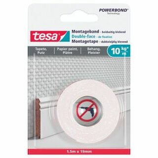 Montageband Tesa 77742, fr Tapeten, 19mmx1,5m, 10kg