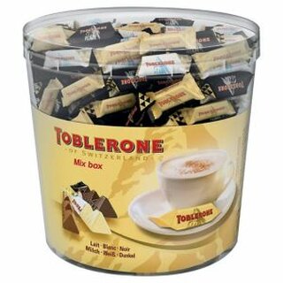 TOBLERONE Schokobonbon Tiny Mix Box, Klarsichtdose, 113 x 1 Stck, 904 g