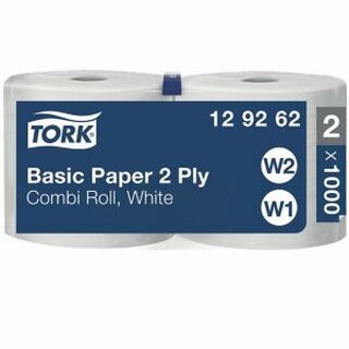 Papierputztcher Tork 129262 Universal, 2-lagig, Lnge: 340m, wei, 2 Rollen