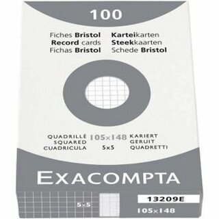 Exacompta 13209E Karteikarte A6 kariert Wei 100 Stck