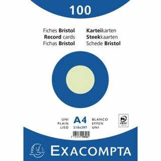 Karteikarte Exacompta A4, blanko, grn, 100 Stck