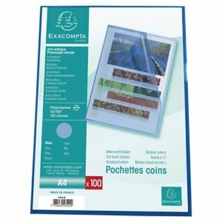 EXACOMPTA Sichthlle 58522E, PP, A4, 0,12 mm, blau, genarbt, 100 Stck