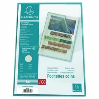 EXACOMPTA Sichthlle 58523E, PP, A4, 0,12 mm, grn, genarbt, 100 Stck