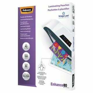 Laminiertaschen Fellowes 5306002, A5, 80 Micron, 100 Stck