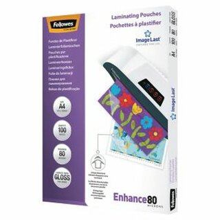 Laminiertaschen Fellowes 53022, A4, 80 Micron, 100 Stck