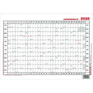 Gss Plakatkalender Nr. 2, Jahresplaner, 12 Monate, 29,7 x 21cm (A4), 2025