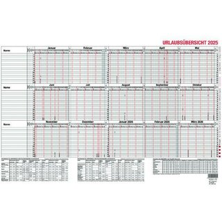 Gss Urlaubsplaner 12-54, 44,1 x 29,7cm, fr 15 MA, leporello, faltbar, 2025