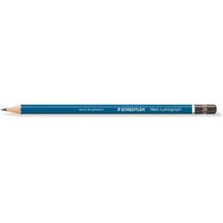 STAEDTLER Bleistift Mars Lumograph 100-2B, Sechskantschaft, 2B, blau, 12 St.