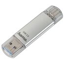 USB-Stick Hama 124161 Laeta, Speicherkapazitt: 16GB, silber