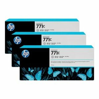 Tinte HP B6Y38A - 771C, Inhalt je: 775ml, grau hell, 3 Stck