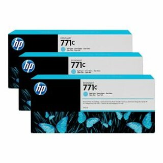 Tinte HP B6Y36A - 771C, Inhalt je: 775ml, hellcyan, 3 Stck