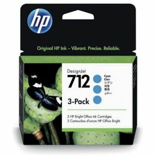 Tintenpatrone HP 3ED77A, 712, fr HP DesignJet, 80 ml, cyan, 3 Stck