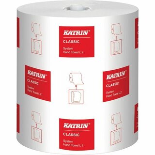 Handtuchrolle Katrin 460232, 2-lagiges Papier, wei, 6 x 200 Meter