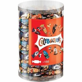 Celebrations Schokobonbon, Klarsichtdose, 150 x 1 Stck, 1.400 g