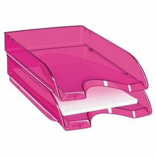 Briefkorb CEP 2112479 Pro Happy, stapelbar, 260x345x64mm, transluzent pink