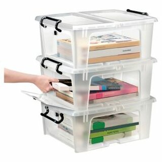 Aufbewahrungsbox Strata, Volumen: 20l, Mae: 460 x 370 x 190mm, transparent