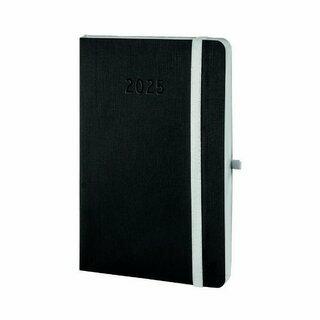 Chronobook Buchkalender 50965 Mini, 1W/2S, 95 x 140mm, schwarz (A6), 2025