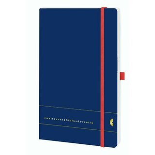 Chronobook Buchkalender 50485 Midi, 1W/2S, 13,5 x 21cm, Softcover, blau, 2025