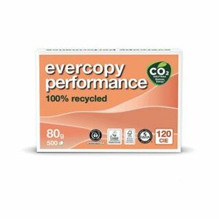 Kopierpapier Recycling Evercopy 50069, A3, 80g, 120er-Weie, 500 Blatt