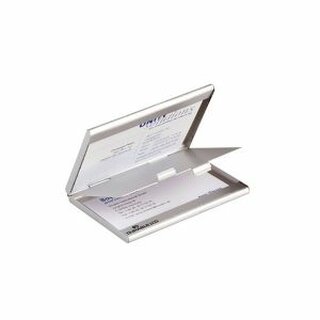 Visitenkartenbox Durable 243323 Duo, fr 20 Karten, metallic silber