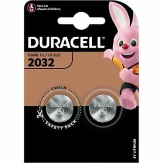 Duracell Batterie CR2032, Knopfzelle, 3 Volt, Lithium, 2 Stck