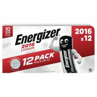 Lith Knopfzelle Energizer PK12 CR2016, 12 Stck