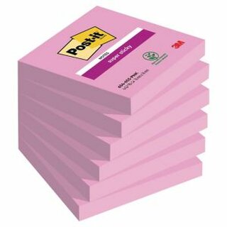 Post-it Haftnotizen654-6SS-PNK S/S 76X76MM TROP, Pink, 6 Stck