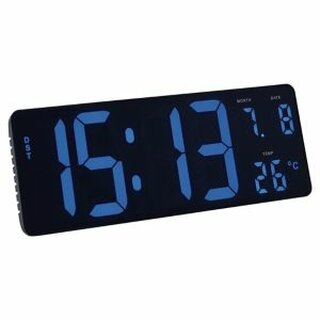 LED-Uhr Alba HORDGTL, 3-in-1 Anzeige, 38x14 cm, schwarz