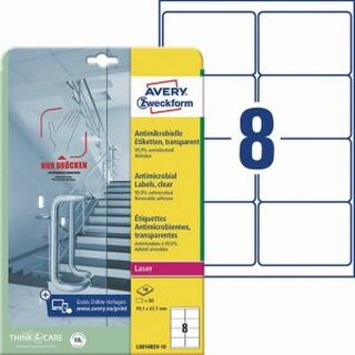 Rechteckige Etiketten Avery, 99,1 x 67,7 mm, 80 Stck