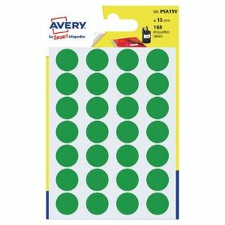 Markierungspunkte Avery Zweckform PSA15V, D 15mm, grn, 168 Stck