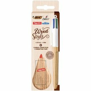 BiC Set Wood Style 511698, Tipp-Ex Korr. Mini Pocket Mouse + BiC Kuli 4colours