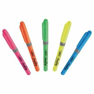 Textmarker BIC 811935, Strichstrke: 1,6 - 3,4mm, sortiert, 5 Stck