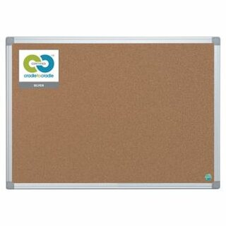 Korktafel Bi-Silque C031790, Mae: 60x90cm, mit Aluminiumrahmen