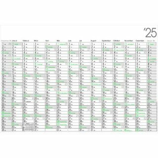 Bhner Plakatkalender HP14GL, 14 M/1S, 99x68cm, 2-farbig, Recyclingpapier, 2025