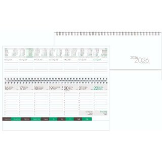 Bühner Tischquerkalender TQGL, 1W/2S, 30,5x13,5cm,...