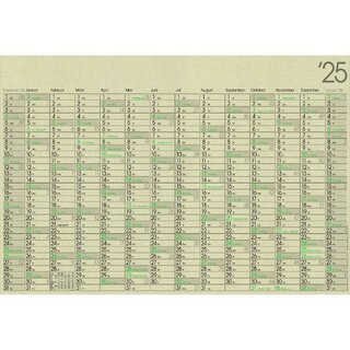 Bhner Plakatkalender GHP14GL, 14 M/1S, 98x67cm, 2-farbig, Graspapier, FSC, 2025