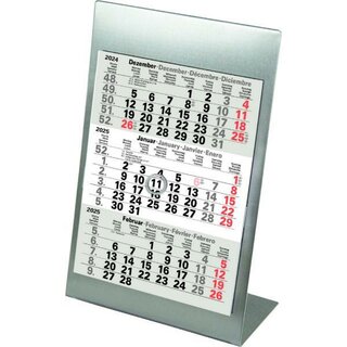 Bhner Tischkalender M3TKM, 3 Monate / 1 Seite, 11 x 22 cm, 2025