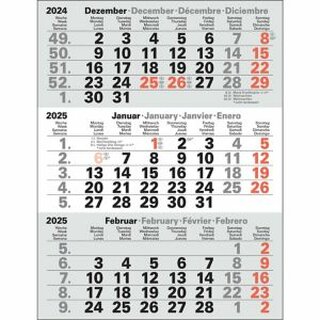 Bhner Ersatzbltter f.Tischkalender M3TKM, 3 Monate / 1 Seite, 11 x 22 cm